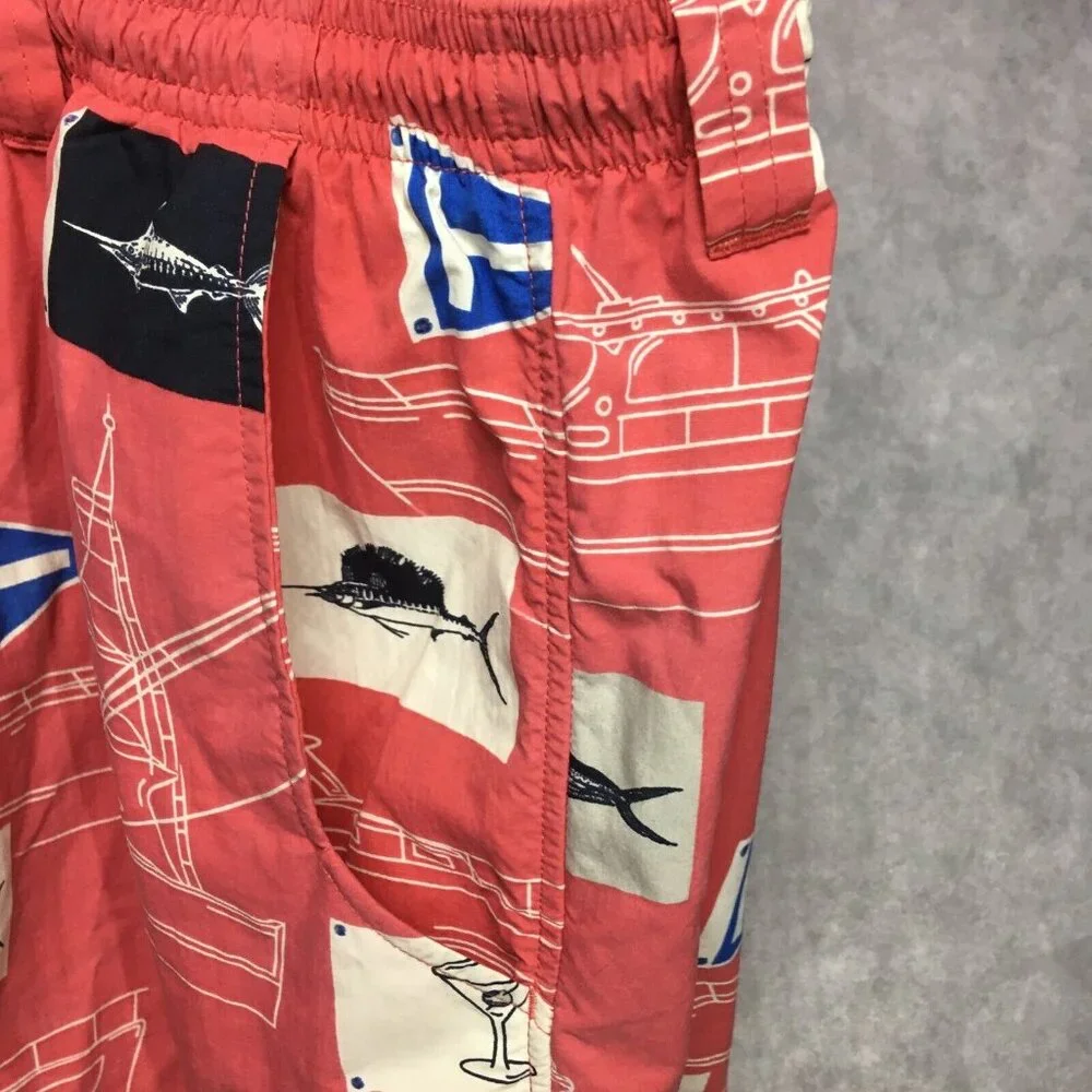 Columbia PFG Mens Swim Trunks‎ size Large Pink Shorts Inner Briefs Pockets Omni